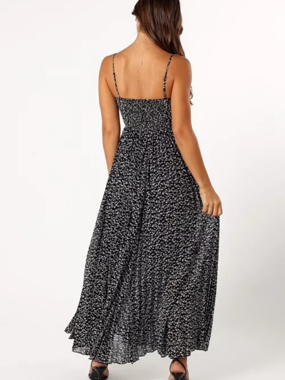 Petal & Pup Achanti Black and White Spotted Maxi Dress - Picture 2 of 6